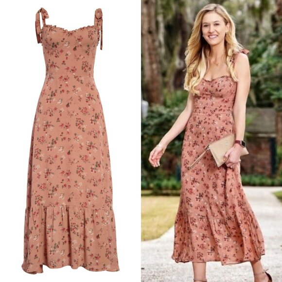 Reformation Dresses & Skirts - NWT Reformation Nikita Floral Midi Dress in Arianne (Rose Pink) Size‎ 8
